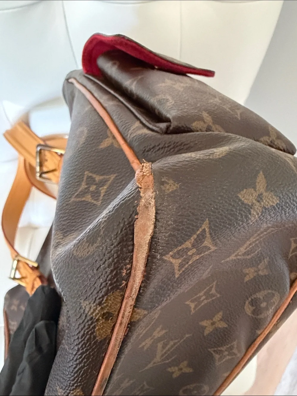 Louis Vuitton Brown Monogram Canvas Briefcase with Tan Leather Handles